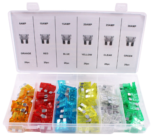 120 delni set varovalk za avto, 5-30A