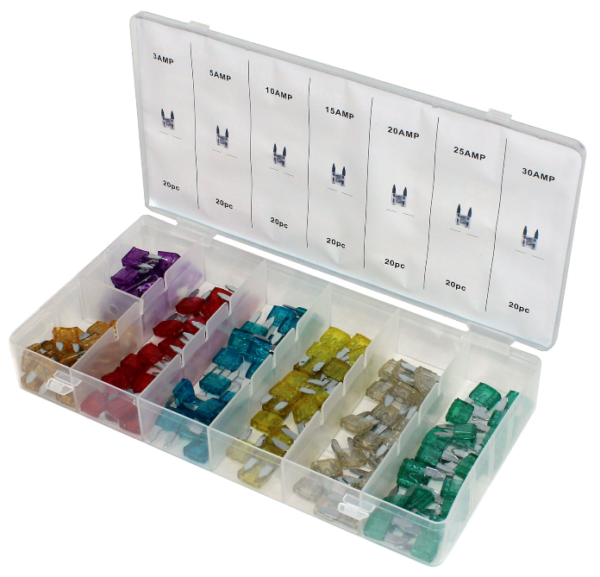 140 delni set mini varovalk za avto, 3-30A